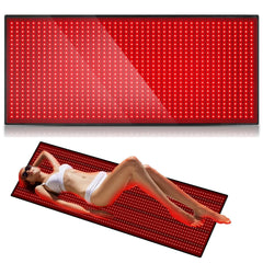 MCJ red light therapy large mat shows back coverage for full-body relaxation.