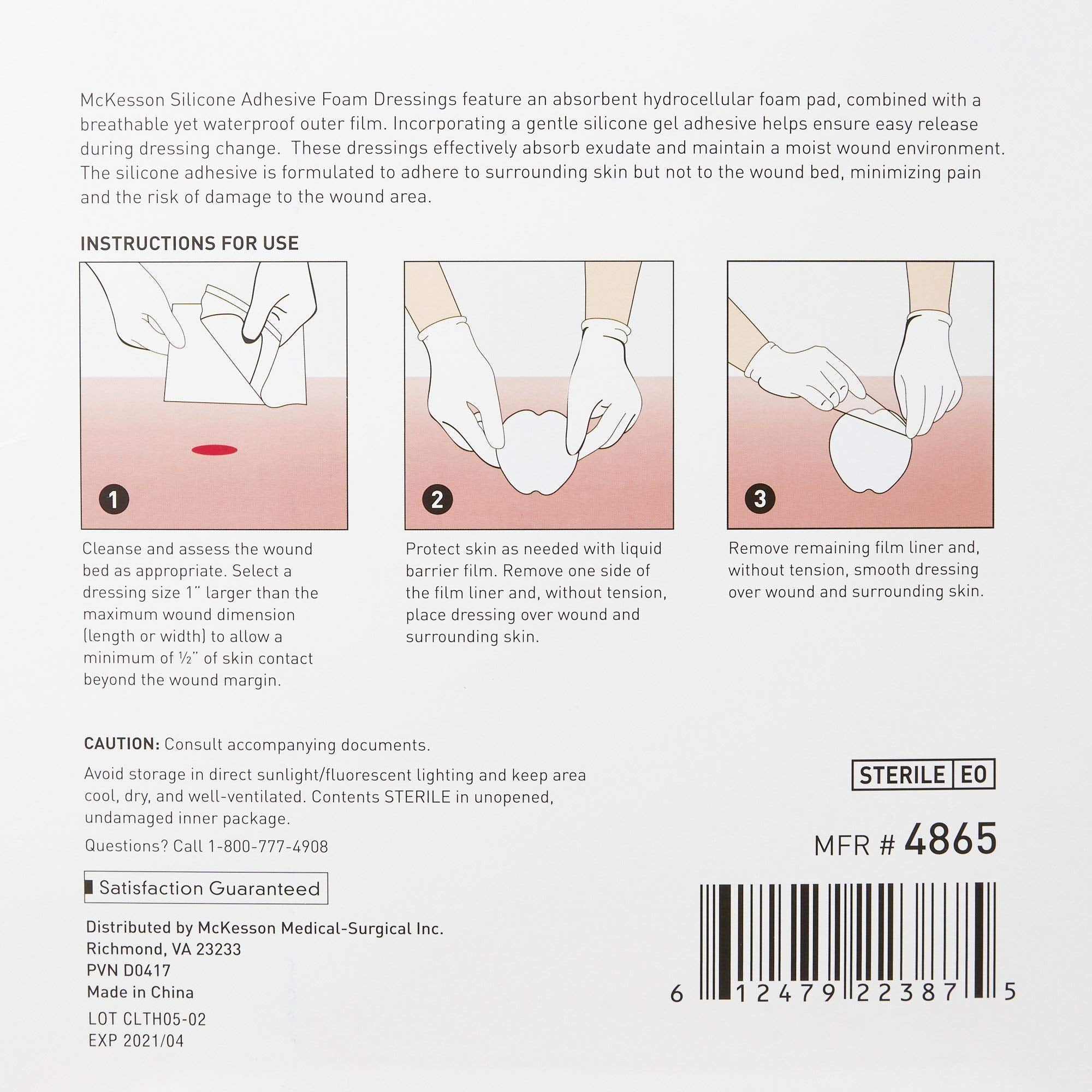 McKesson Hydrocellular foam dressing-outer-barrier blocks moisture and dirt