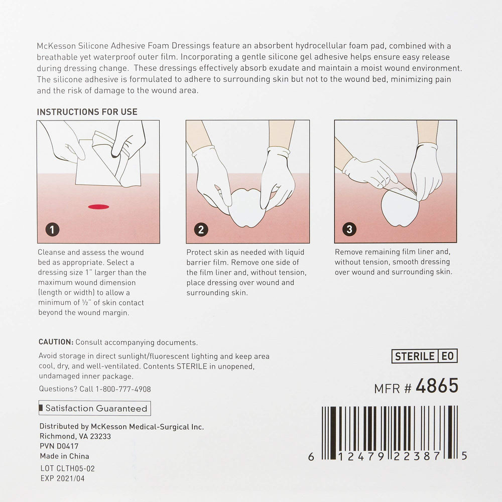 McKesson Hydrocellular foam dressing-outer-barrier blocks moisture and dirt