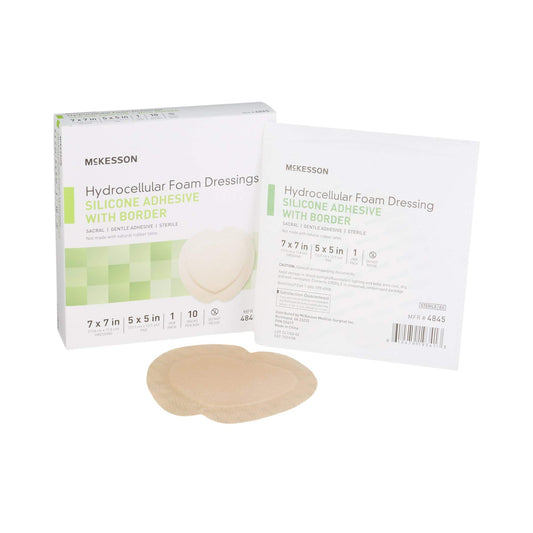 McKesson Hydrocellular Foam Dressing outer film provides breathable protection against moisture and bacteria.