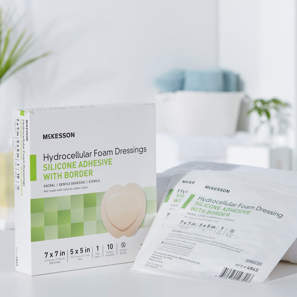 McKesson Hydrocellular Foam Dressing sterile pack ensures readiness for clinical use.
