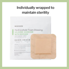 McKesson Hydrocellular foam dressing breathable outer film resists moisture and dirt.