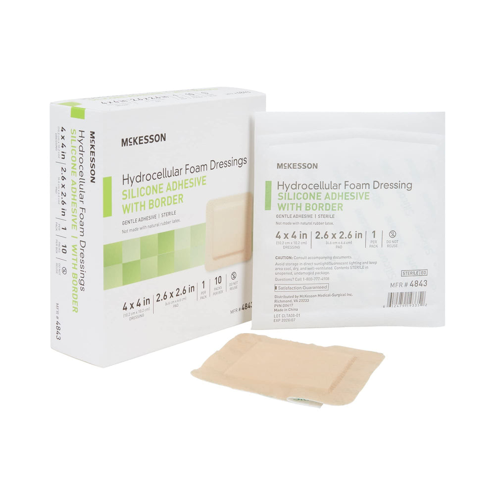 3x3 inch pad provides focused protection in McKesson foam dressing.