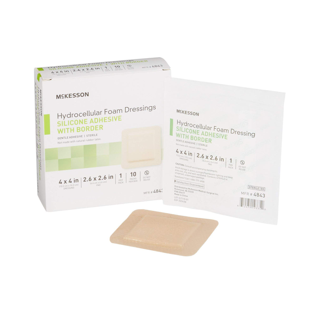 McKesson Hydrocellular foam dressing with border adheres securely to dry skin.