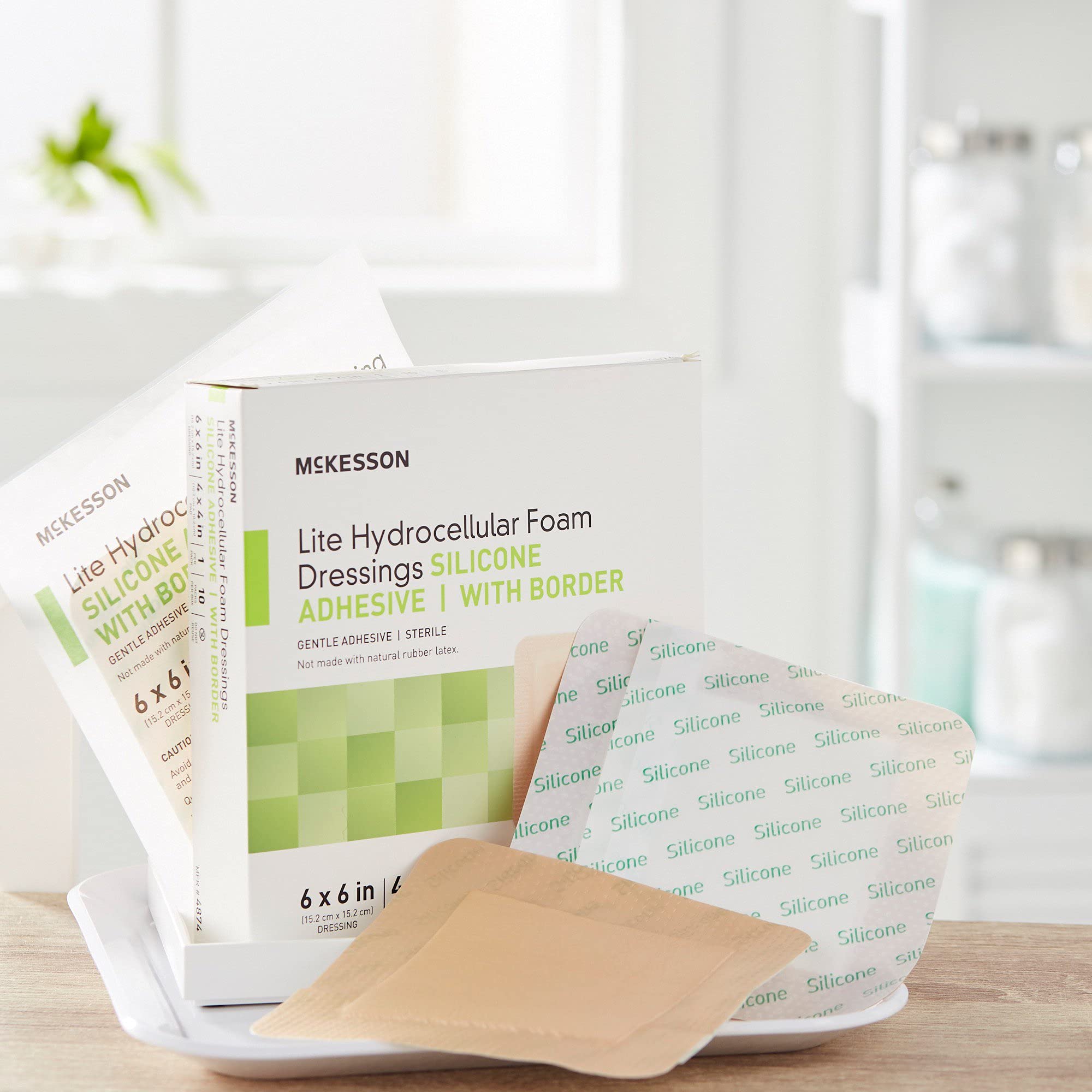 McKesson Lite individually wrapped dressing for clean use.