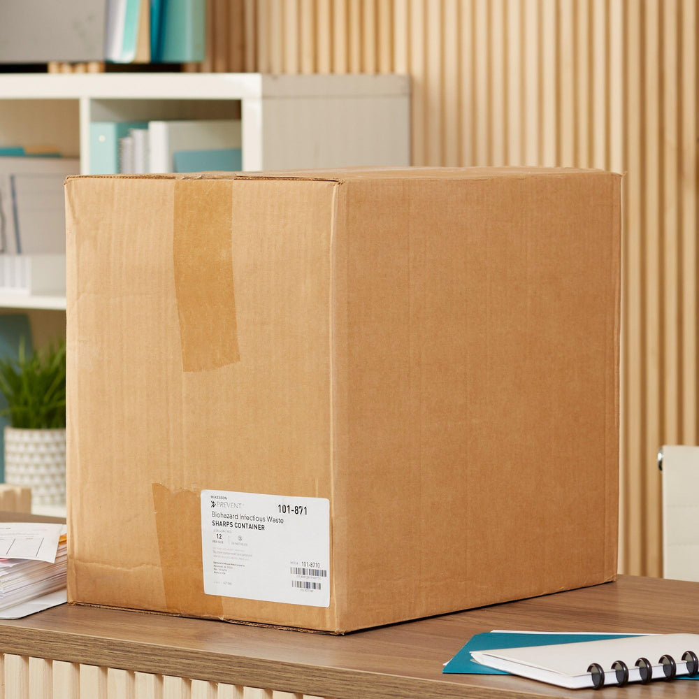 Ideal for clinics and labs—McKesson sharps container for compliant disposal.
