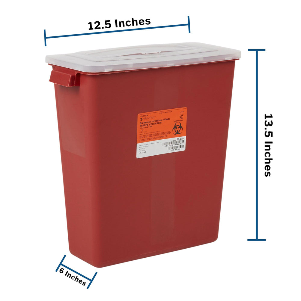 Single-use McKesson Sharps Container supports hygienic disposal routines.