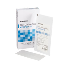 McKesson Skin Closure Strip close-up shows skin-friendly adhesive for secure wound edges.