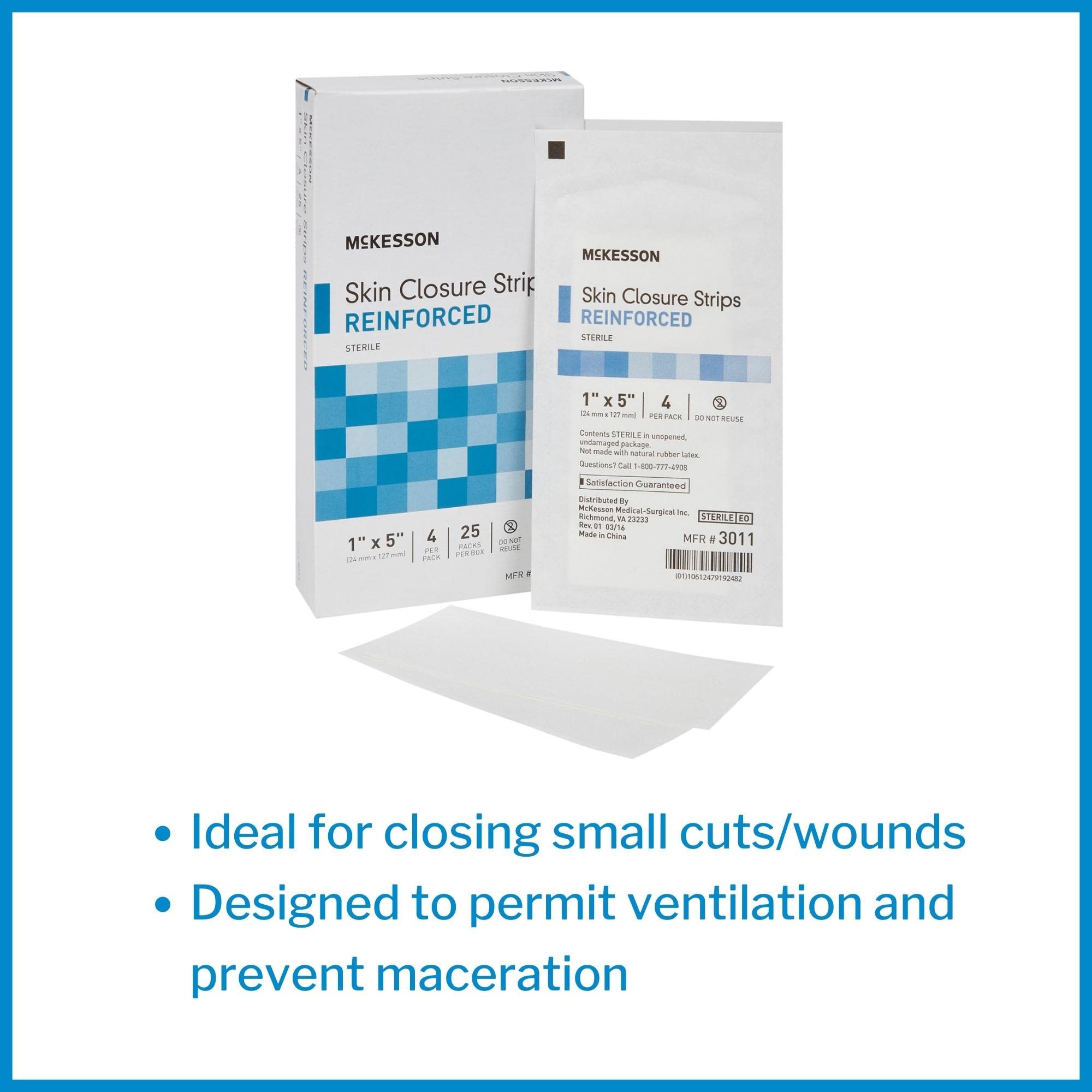 McKesson Steri-Strip adhesive seal demonstrates gentle, painless removal.