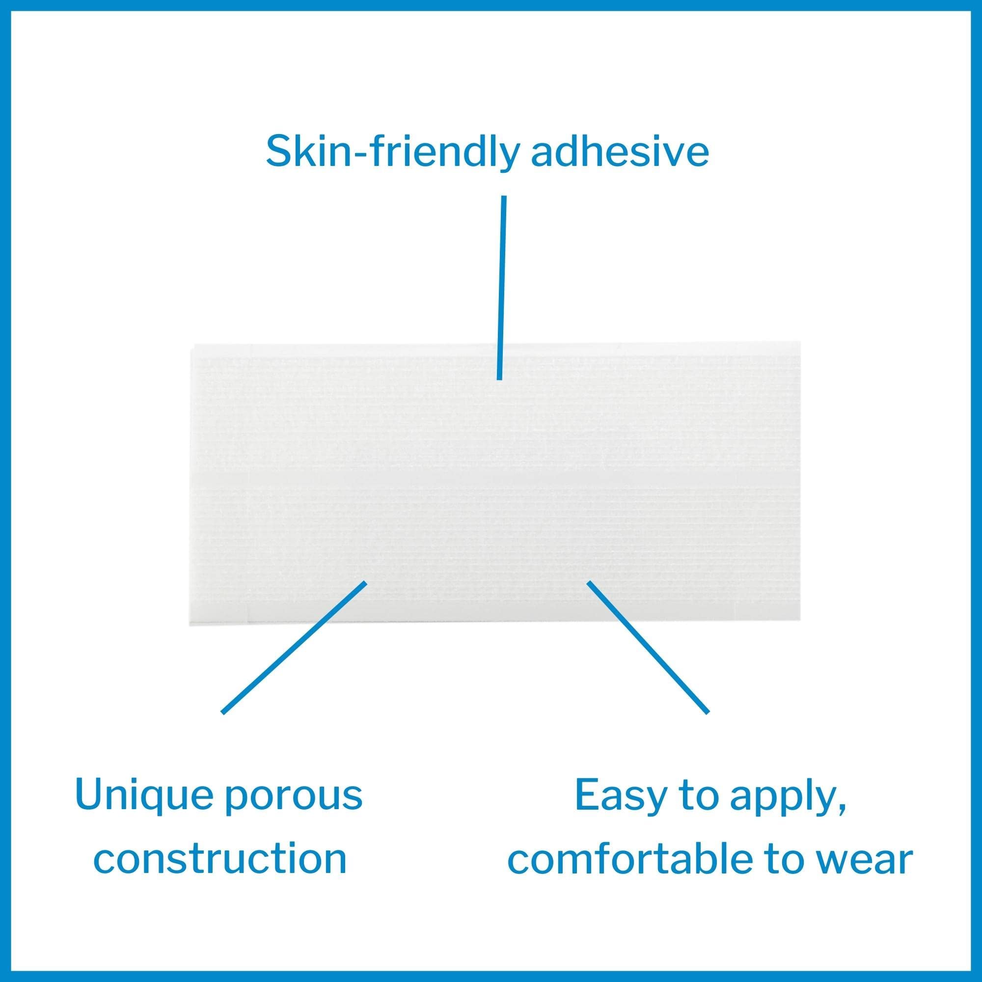 McKesson Sterile non-woven strip highlights breathable material for comfort.