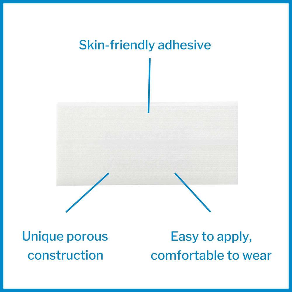 McKesson Sterile non-woven strip highlights breathable material for comfort.