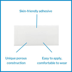 McKesson Sterile non-woven strip highlights breathable material for comfort.
