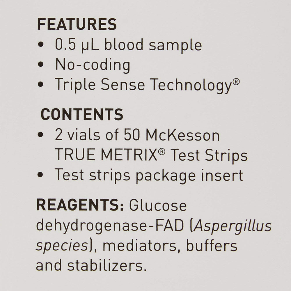 McKesson True Metrix strip used for forearm testing.