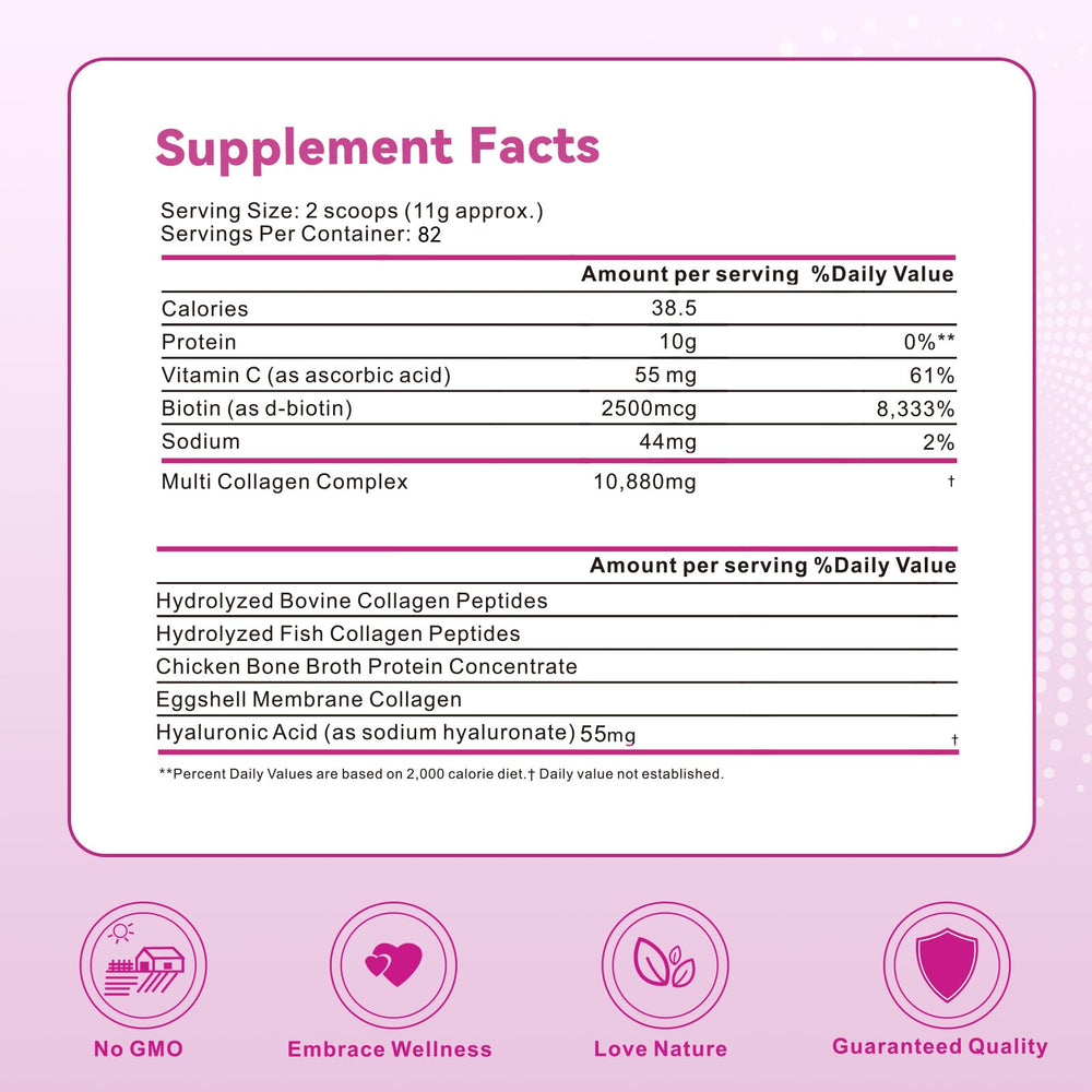 Mclovefy unflavored collagen scoop shows easy dosing for beverages.