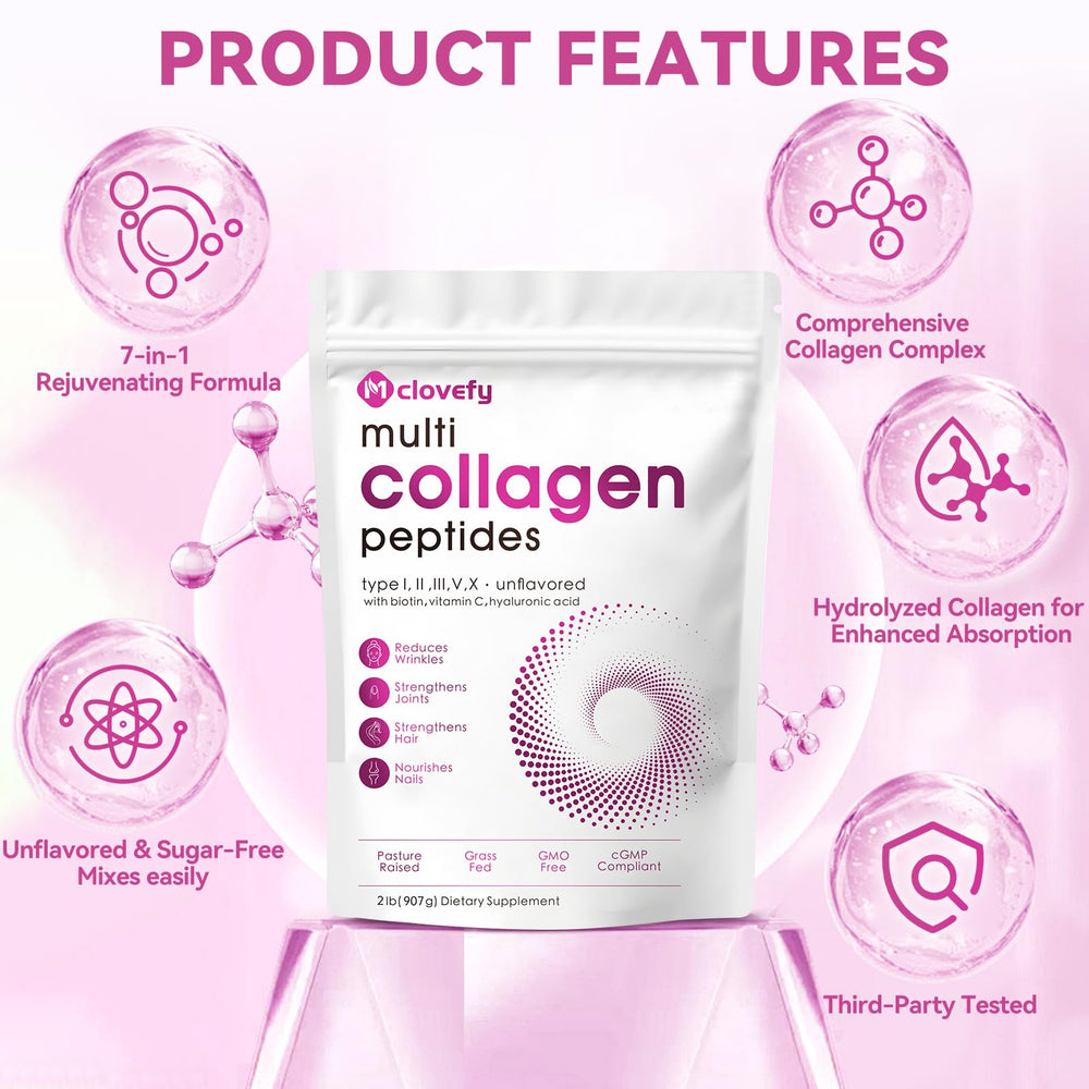 Mclovefy vitamin C boost image suggests antioxidant-friendly collagen blend.