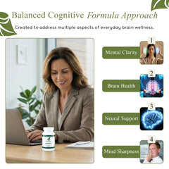 M.D. Blend Brain Support label detail highlights premium formula.