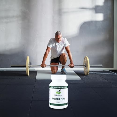 M.D. Blend MediTrim green coffee bean image underscores fat metabolism support.