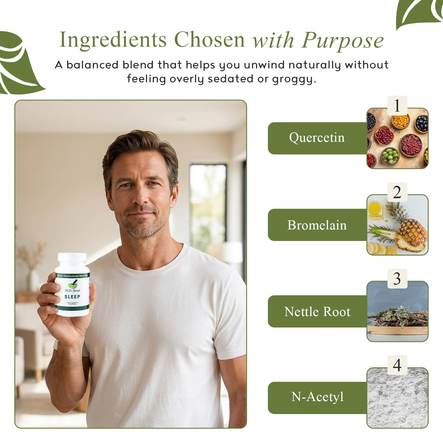 M.D. Blend NAC respiratory capsules pack ready for easy daily routine.