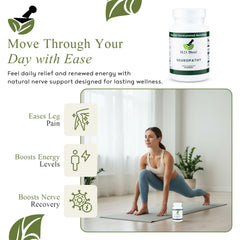 MD Blend Neuropathy capsules on white surface for easy daily nerve support.