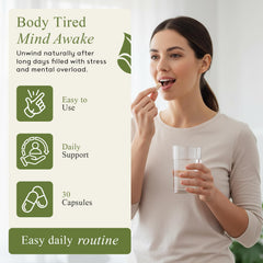 M.D. Blend Sleep ashwagandha root visual suggesting stress relief support