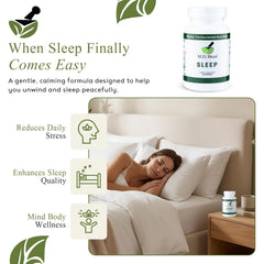 M.D. Blend Sleep capsules closeup showing convenient nightly supplementation