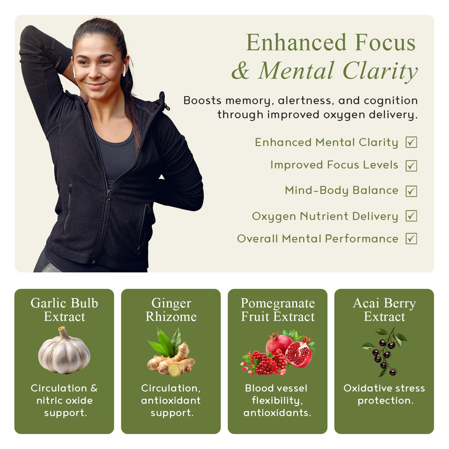 Garlic bulb and capsules image illustrating natural vascular wellness blend