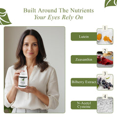 Bilberry and astaxanthin components represent antioxidant eye defense.