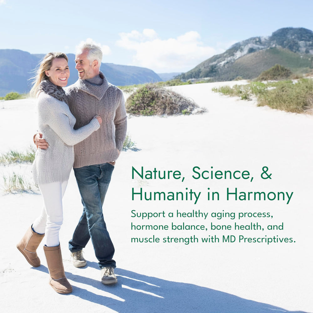 MD Prescriptives DHEA ingredient list showing natural sourcing notes.
