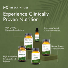 MD Prescriptives Iron MD capsule close-up showing vegetarian texture.