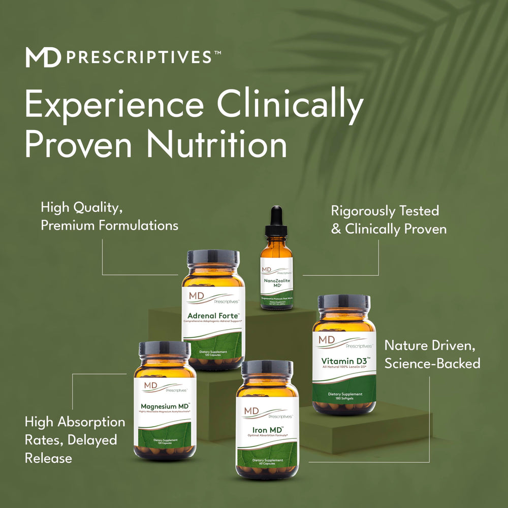 MD Prescriptives Vitamin D3 180 gelcaps healthy routine imagery highlights year-round support.