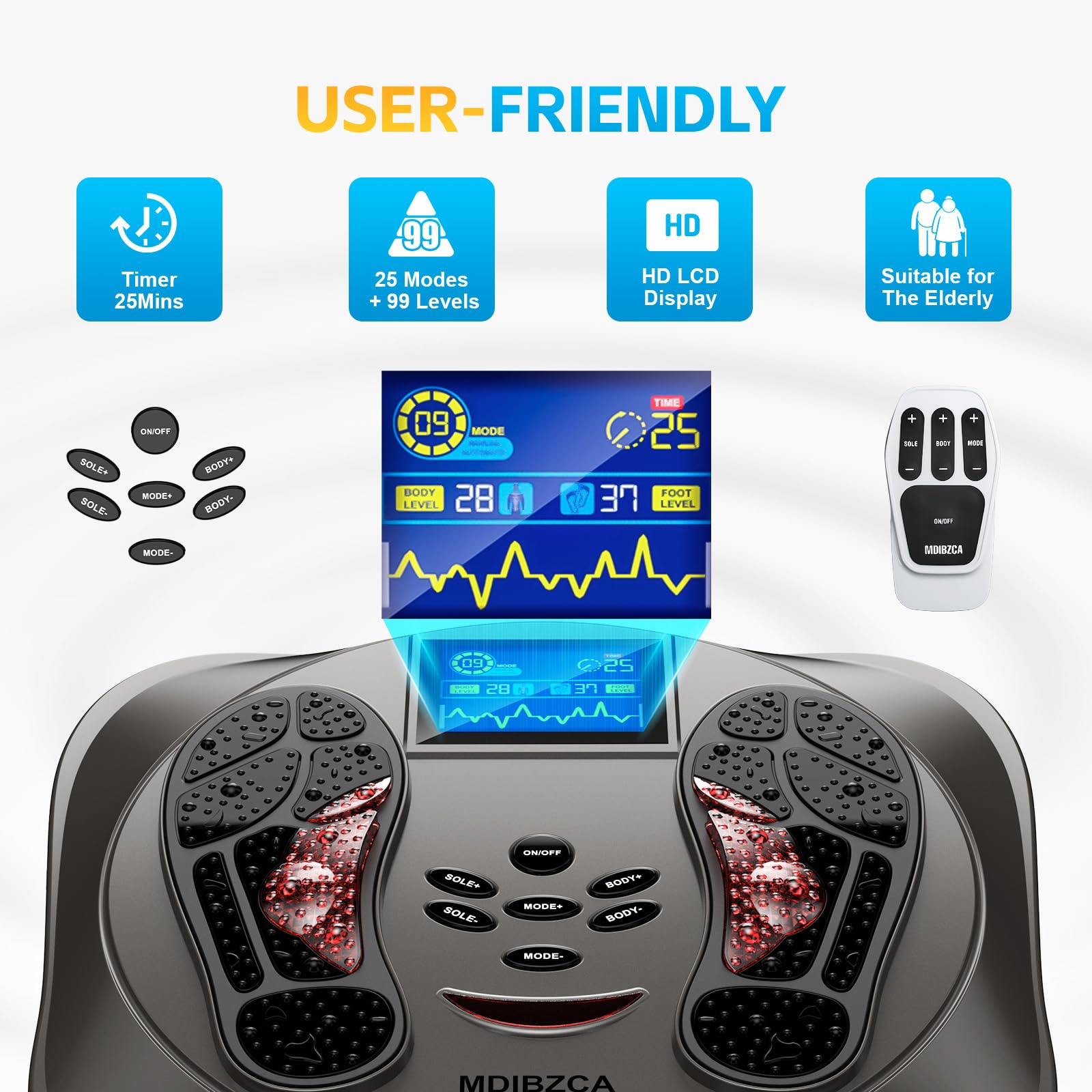 MDIBZCA foot massager remote control for easy mode selection