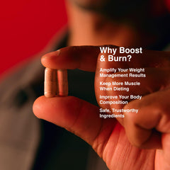 Mdrive Boost and Burn capsules close-up highlighting Ashwagandha and zinc