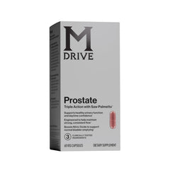 Mdrive Prostate bottle view highlighting cranberry-based formula supporting urinary health