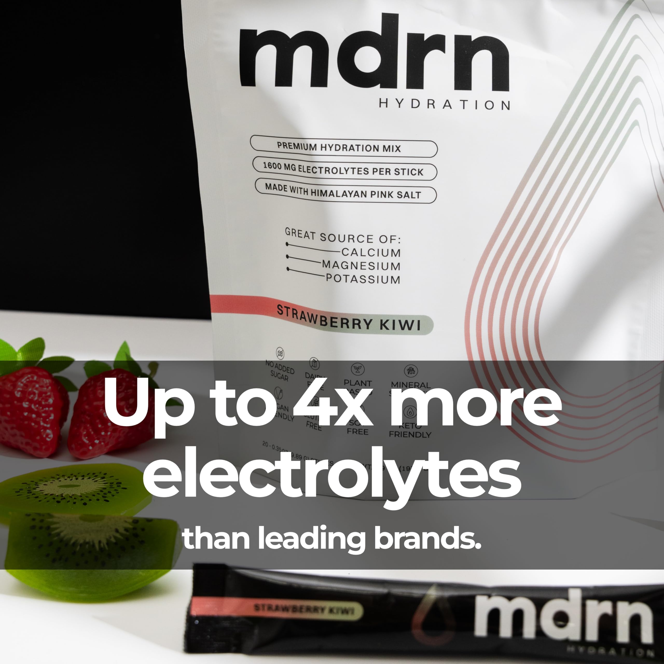 MDRN Hydration powder scoop ready for easy mixing with water on the go.