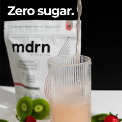 MDRN Hydration Strawberry Kiwi glass reveals refreshing flavor while remaining sugar-free.