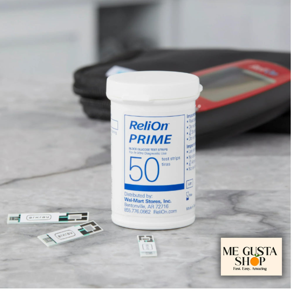 Prime Blood Glucose Test Strips 100 Ct pack designed for easy, on-the-go testing.
