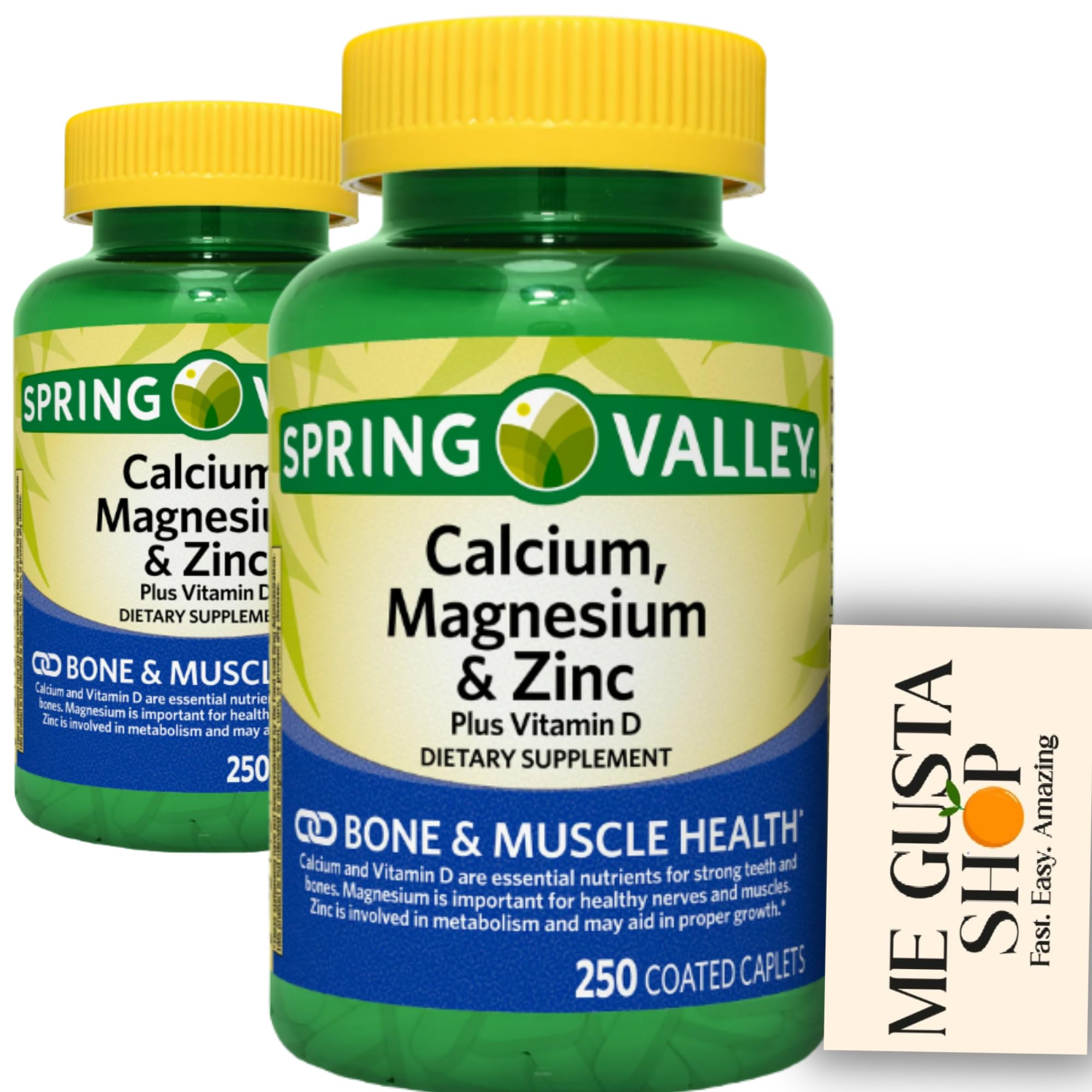 ME GUSTA SHOP Spring Valley calcium magnesium zinc D3 bottle for daily minerals