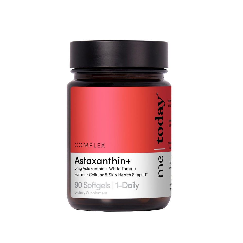 Me Today Complex Astaxanthin-8mg softgel bottle close-up for daily antioxidant support.