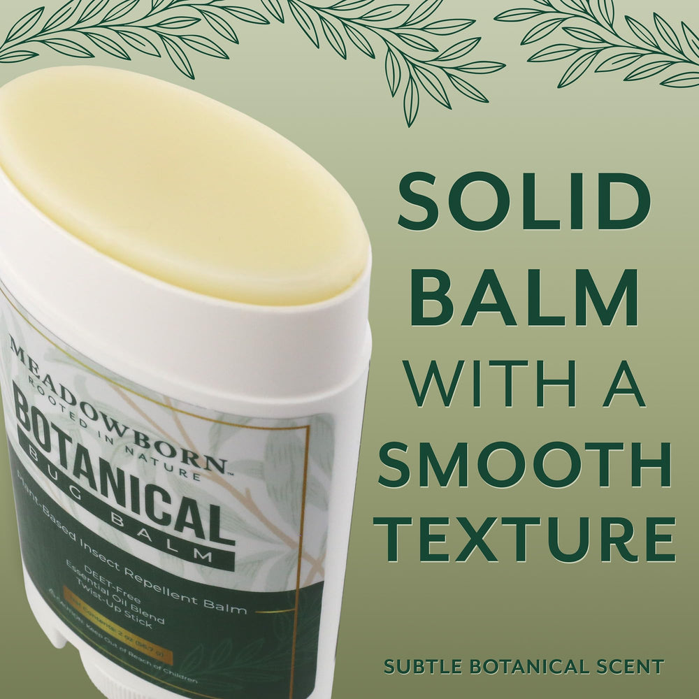 Meadowborn Bug Balm applied to wrists, ankles, and neck.