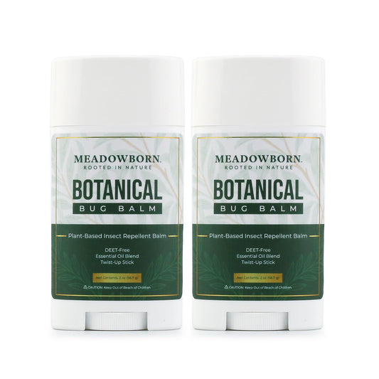Meadowborn Bug Balm twist-up stick for convenient outdoor application.
