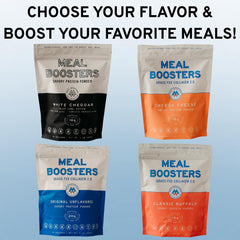 Meal Boosters Savory White Cheddar collagen close-up—high-quality peptides for joints and skin.
