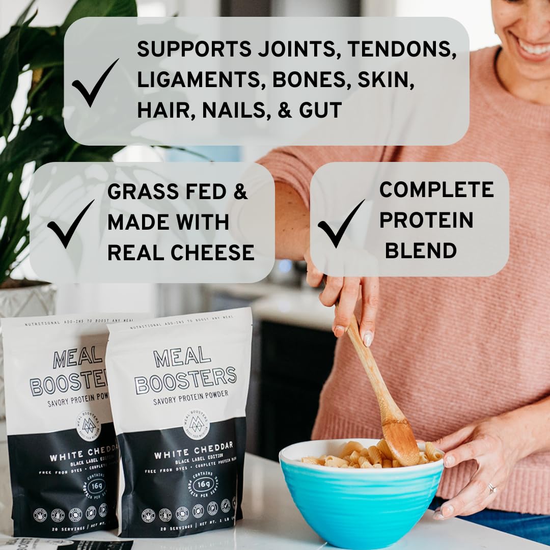 Meal Boosters Savory White Cheddar creamy pasta—boosts protein without extra sugar.