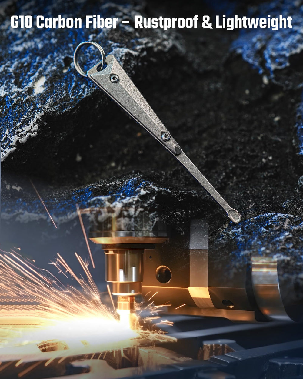 MecArmy EI2 ear pick with G10 carbon fiber plates for rust-proof daily use