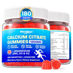 Meceilays calcium citrate gummies berry bottle for easy daily bone support