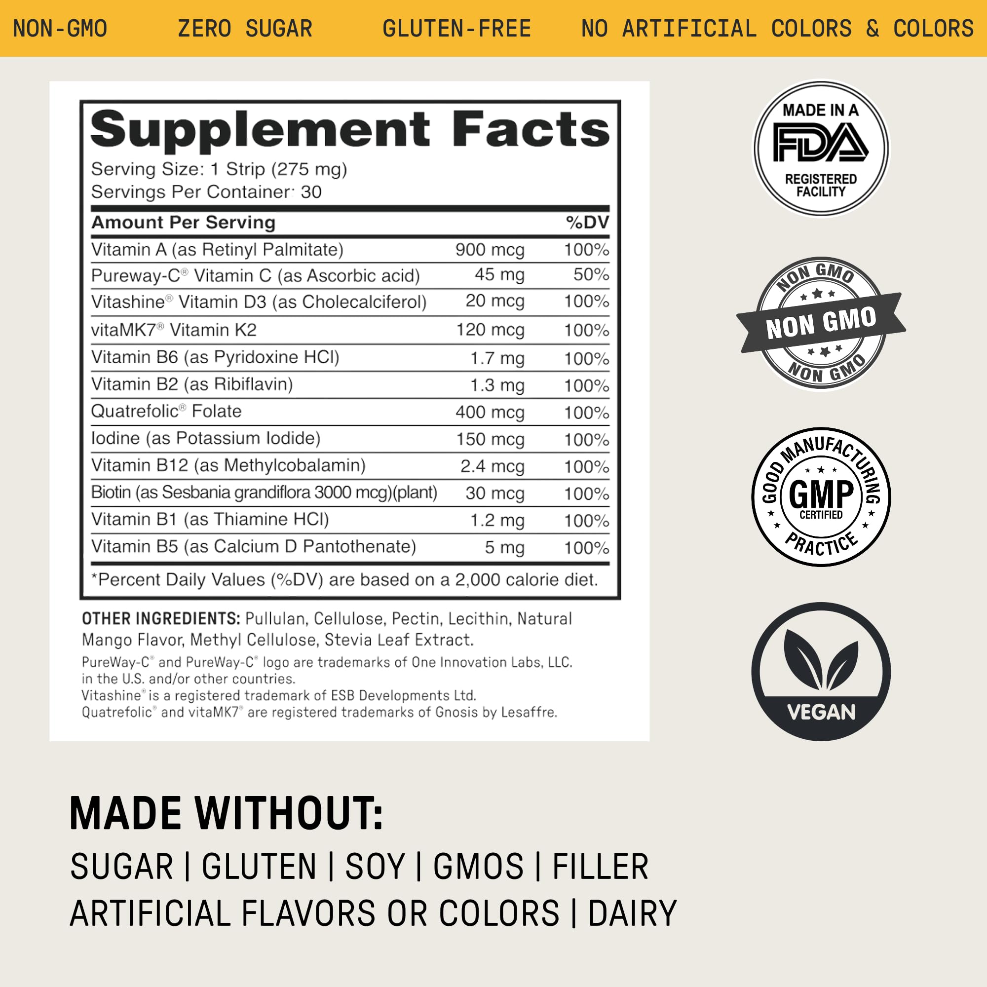 Meche vitamins including B6 and B12 support energy and metabolism.