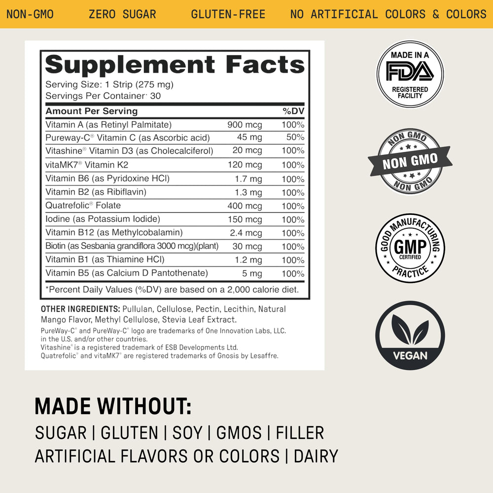Meche vitamins including B6 and B12 support energy and metabolism.