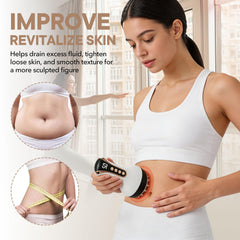 MechMaj lymphatic drainage massager used on the arm for contour support.