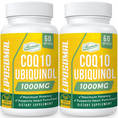 Mecinalis liposomal CoQ10 bottle front view for daily energy support.
