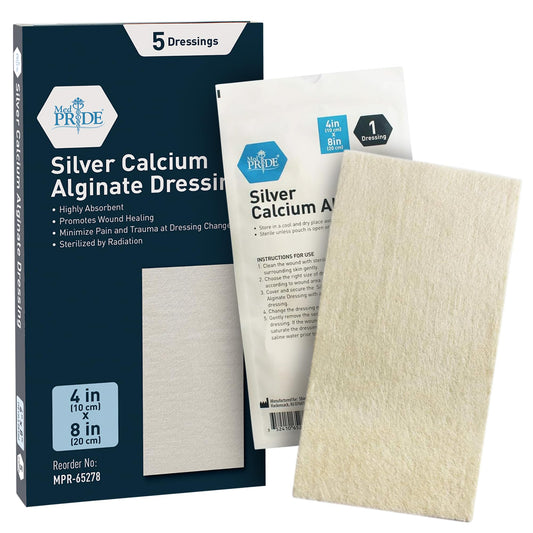MED PRIDE Silver Alginate wound dressing pad high absorbency for fluid management