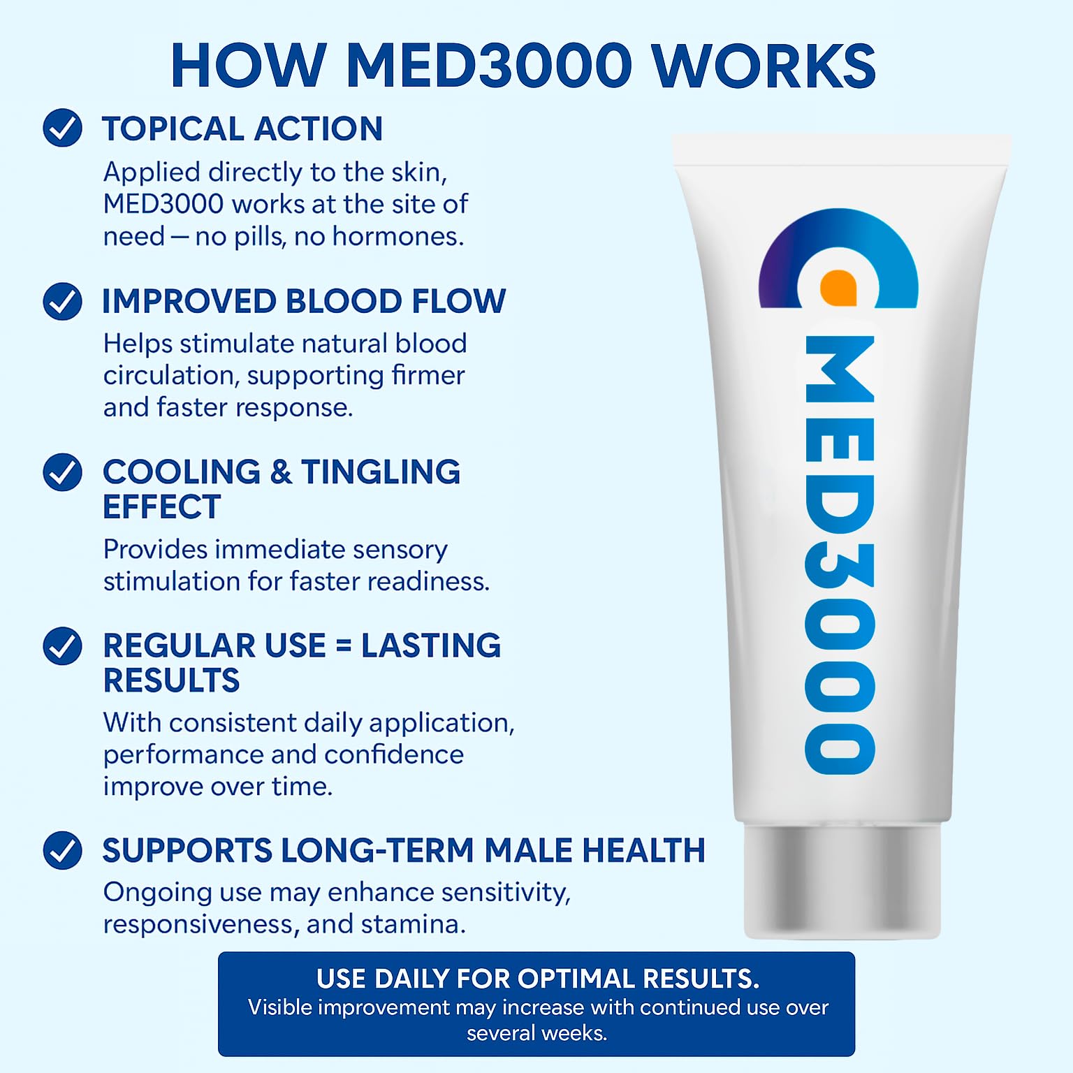 Med3000 cream closeup texture highlighting rich consistency for easy spread.